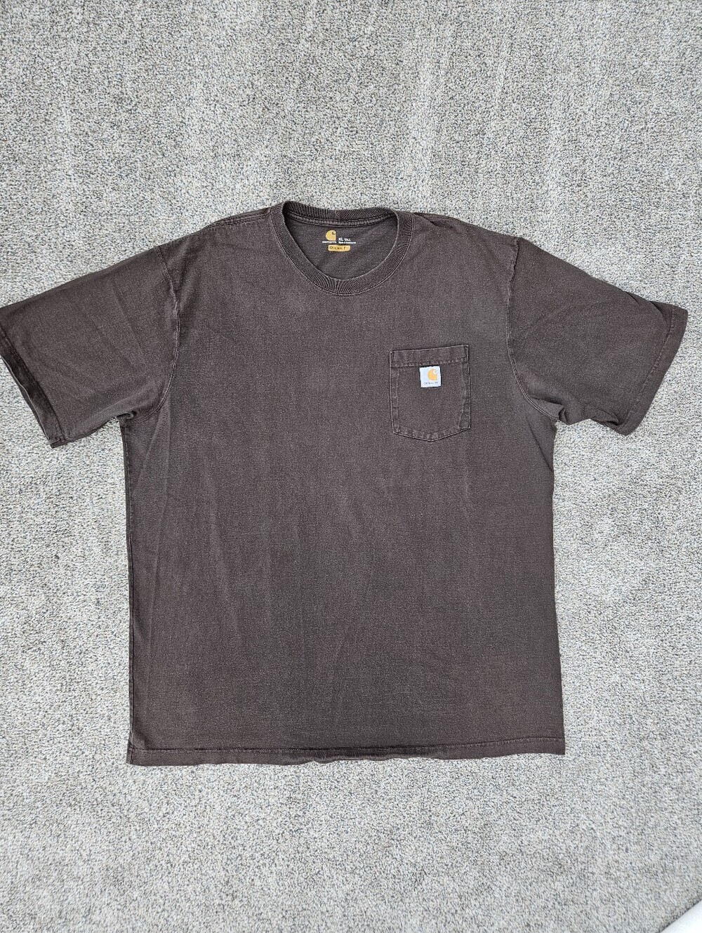 Carhartt Original Fit Pocket Tee Shirt Brown Short Sleeve Men’s XL Tall